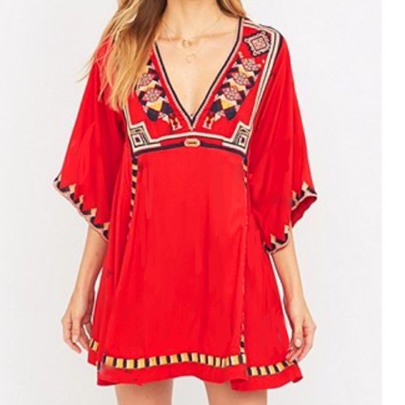 Embroidered DRESS Dolman Tulum Wide Sleeve Tunic - Picture 2 of 5